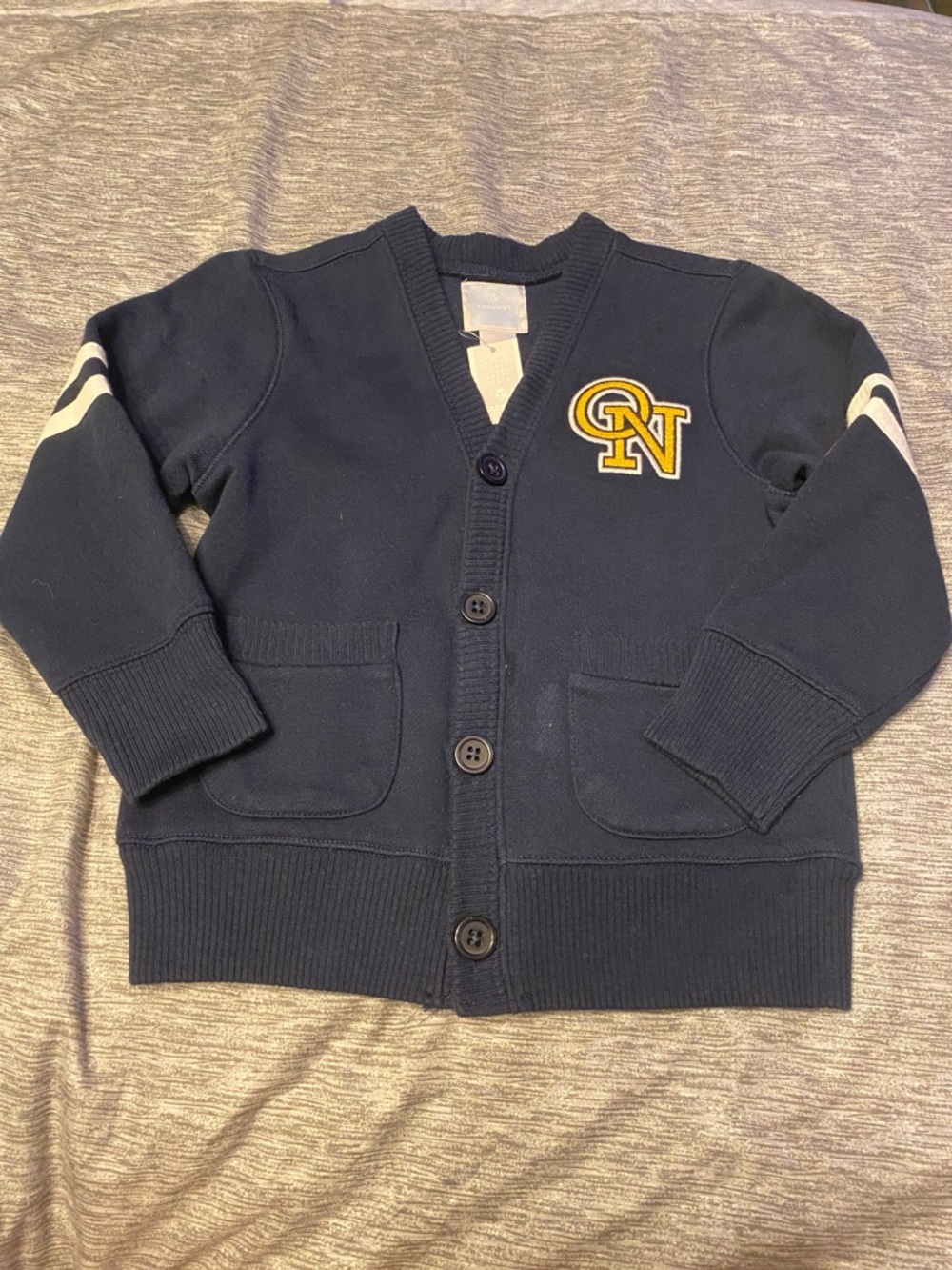 Old Navy Toddler Varsity Sweater Size 2T Navy Blue NWT